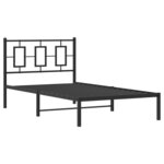 vidaXL Cadre de lit métal sans matelas avec tête de lit noir 100x190cm