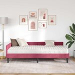 vidaXL Cadre de lit d'angle avec matelas 2 pc Bordeaux 90 x 200 cm