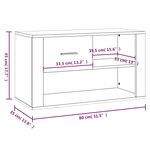 vidaXL Armoire à chaussures Sonoma gris 80x35x45 cm Bois d'ingénierie