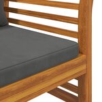 vidaXL Banc de canapé avec coussins gris foncé Bois d'acacia solide