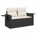 vidaXL Salon de jardin 5 Pièces avec coussins noir résine tressée