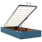 vidaXL Cadre de lit ottoman sans matelas bleu foncé 100x200 cm velours