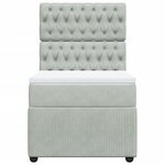 vidaXL Sommier à lattes de lit et matelas Gris clair 90x190 cm Velours