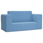 vidaXL Canapé-lit pour enfants 2 places bleu peluche douce