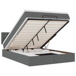 vidaXL Lit ottoman avec matelas et LED gris foncé 140x190 cm tissu