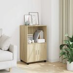vidaXL Armoire à roulettes chêne sonoma 55x40x91 cm bois d'ingénierie
