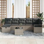 vidaXL Ensemble de Canapés avec coussin 8 Pièces Gris polyrotin