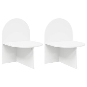 vidaXL Table de chevet 2 pc Blanc 48 x 49 x 65 cm Bois d’ingénierie