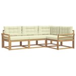 vidaXL Ensemble de canapés d'extérieur 3 pc Blanc et crème Polyester