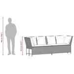 vidaXL Canapé de jardin avec coussins Noir Résine tressée