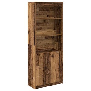 vidaXL Buffet haut vieux bois 70x35x180 cm bois d'ingénierie