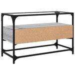 vidaXL Meuble TV avec dessus en verre sonoma gris bois d'ingénierie