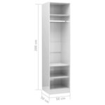 vidaXL Garde-robe Blanc brillant 50x50x200 cm Bois d’ingénierie