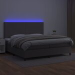 vidaXL Sommier à lattes de lit avec matelas et LED Gris 200x200 cm