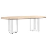 vidaXL Pieds de table basse en T  2 pièces  blanc  28 x 25 x (42-43) cm  acier