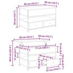 vidaXL Table basse Chêne artisanal 85 x 50 x 50 cm Bois d'ingénierie