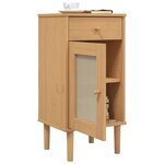 vidaXL Table de chevet SENJA aspect de rotin marron bois de pin massif