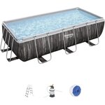 BESTWAY Piscine hors sol Power Steel™ 404 x 201 x 100 cm, filtre a sable, échelle, diffuseur Chemconnect™
