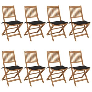 vidaXL Chaises pliables de jardin lot de 8 avec coussins Bois d'acacia