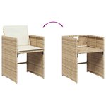 vidaXL Ensemble à manger de jardin et coussins 9 Pièces beige Poly rotin