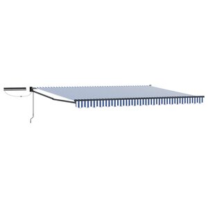 vidaXL Auvent rétractable électrique Bleu Blanc Anthracite 5 x 3 m
