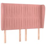 vidaXL Tête de lit avec oreilles Rose 147x23x118/128 cm Velours