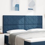 vidaXL Tête de lit Design Blocs de Diamant Bleu 200 cm Tissu