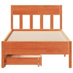 vidaXL Cadre de lit sans matelas cire marron 75x190 cm bois pin massif
