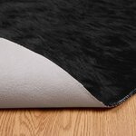 vidaXL Tapis en fausse Tafalla Noir Ø 200 cm Polyester