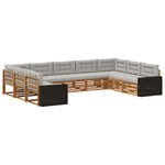 vidaXL Ensemble de canapés d'extérieur 9 Pièces Naturel et gris clair