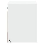 vidaXL Table de chevet murale avec lumières LED blanc