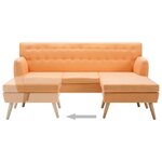 vidaXL Canapé d'angle revêtement en tissu 171 5x138x81 5 cm orange
