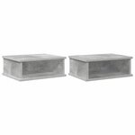 vidaXL Table de chevet 2 Pièces Gris béton 40 x 31 x 15 cm