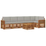 vidaXL Ensemble de canapé d'angle 7 Pièces Gris Naturel et Clair