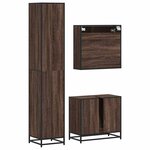 vidaXL Ensemble de meubles de salle de bain 3 Pièces Chêne marron