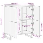 vidaXL Buffet Marron 60 x 33 x 75 cm bois de manguier massif
