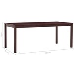 vidaXL Table à manger Marron foncé 180x90x73 cm Bois de pin