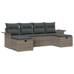 vidaXL Ensemble de canapé de jardin avec coussin 6 Pièces Gris Poly rotin