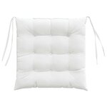 vidaXL Coussins de siège 2 Pièces Blanc 40 x 40 x 6 cm tissu