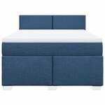 vidaXL Sommier à lattes de lit avec matelas Bleu 160x200 cm Tissu