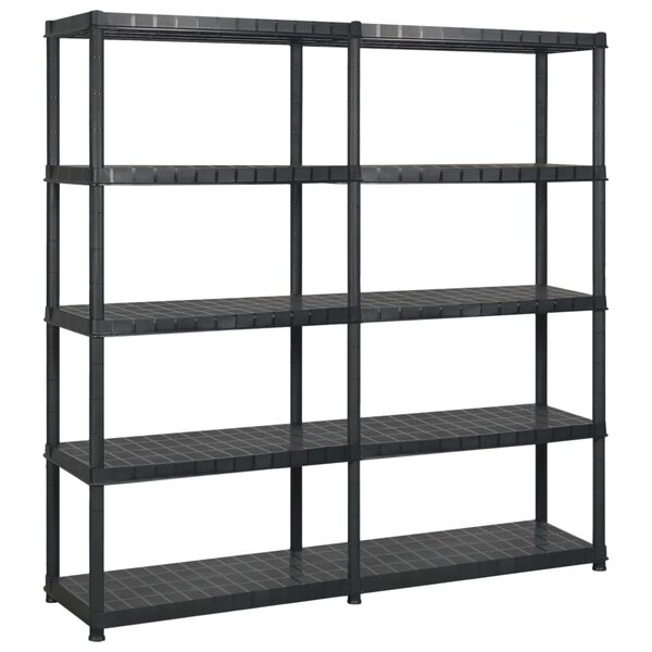 vidaXL Étagère de rangement à 5 niveaux Noir 170x40x185 cm Plastique