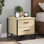 vidaXL Tables de chevet 2 Pièces chêne sonoma 40x41x40 cm bois ingénierie