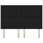 vidaXL Tête de lit LED avec bandes LED Noir 144 cm tissu