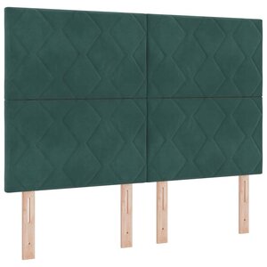 vidaXL Tête de lit LED Vert foncé 144 cm Velours