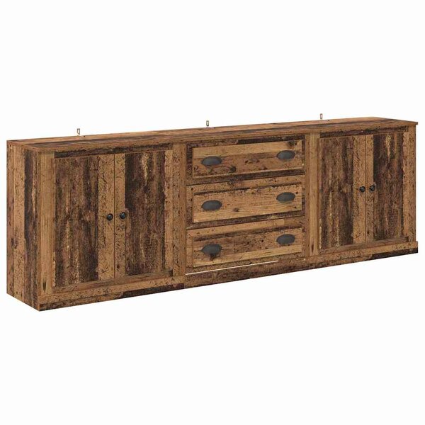 vidaXL Buffets 3 Pièces Chêne noir 210 x 35 5 x 67 5 cm Bois d'ingénierie