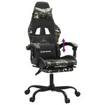 vidaXL Chaise de jeu avec repose-pied Noir et camouflage Similicuir