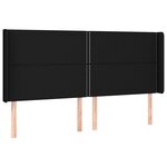 vidaXL Tête de lit avec oreilles Noir 183x16x118/128 cm Tissu