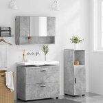 vidaXL Ensemble de mobilier de salle de bain 3 Pièces Gris béton