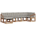 vidaXL Ensemble de canapés d'extérieur 7 pc Gris Naturel et Clair