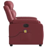 vidaXL Fauteuil de massage inclinable électrique rouge bordeaux